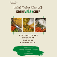 Virtual Cooking Class: Coconut Curry Dinner Sunday, Nov. 7, 2021 @6:00pm est