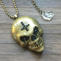 Image 2 of Bronze Resin Evil Skull Pendant *WAS £28 NOW £15*