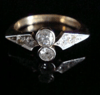 EDWARDIAN 18CT PLATINUM NATURAL OLD CUT DIAMOND TOI ET MOI RING