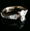 EDWARDIAN 18CT PLATINUM NATURAL OLD CUT DIAMOND TOI ET MOI RING