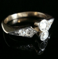 Image 2 of EDWARDIAN 18CT PLATINUM NATURAL OLD CUT DIAMOND TOI ET MOI RING