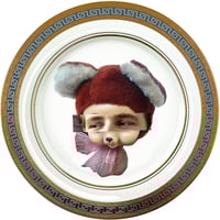Image 1 of Eyeconic - Marlon Kitsch Face -Large Fine China Plate - #0776