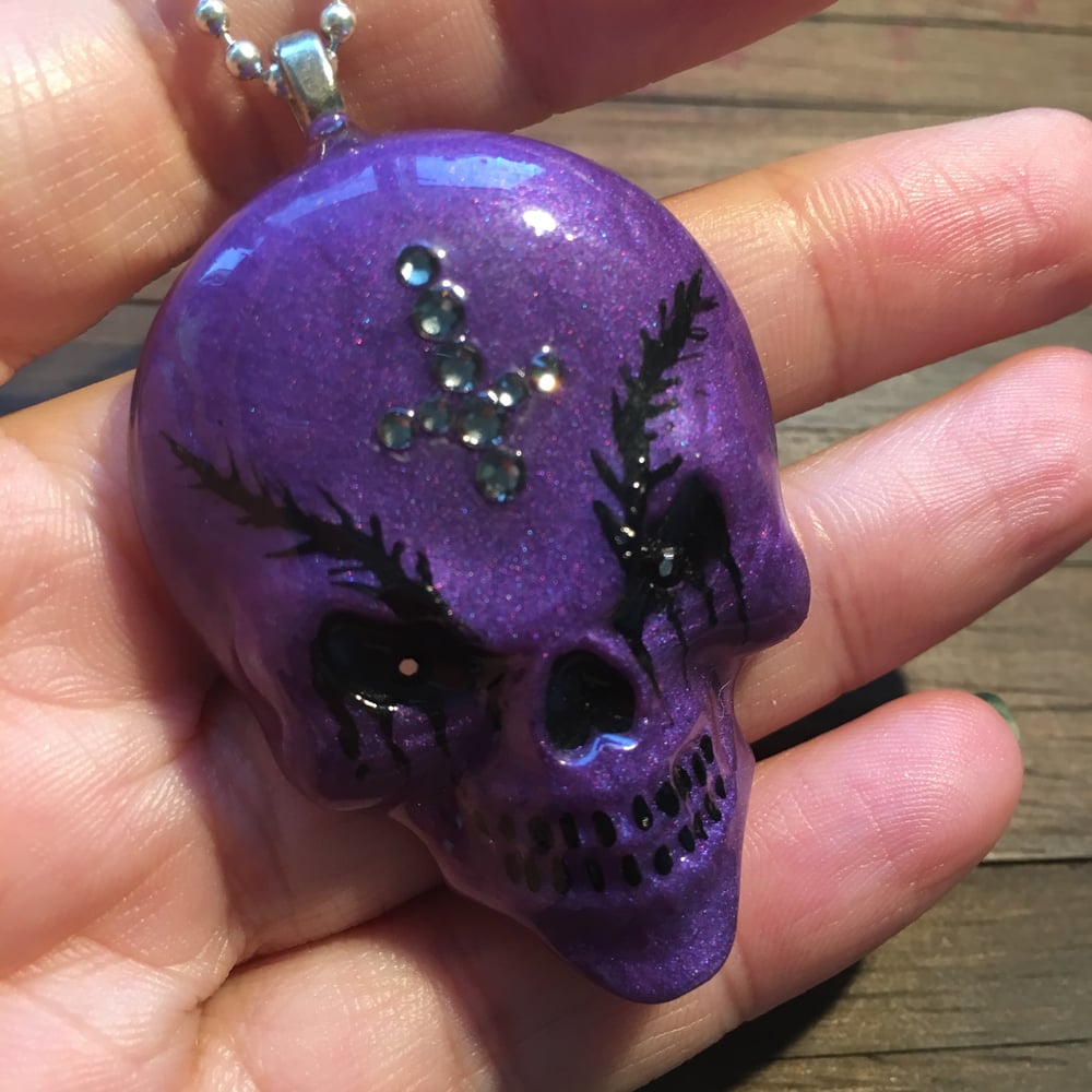 Purple Resin Evil Skull Pendant *WAS £28 NOW £15*