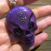 Image 4 of Purple Resin Evil Skull Pendant *WAS £28 NOW £15*
