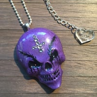 Image 2 of Purple Resin Evil Skull Pendant *WAS £28 NOW £15*