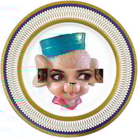 Image 1 of Eyeconic - Winona Kitsch Face - Large Fine China Plate - #0774