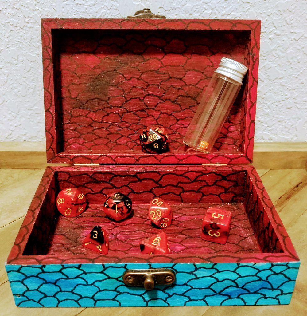 Image of The Dancing Dragons - Hand Painted Dice Box