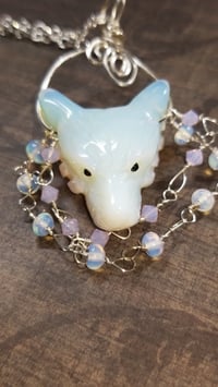 Image 3 of Opalite Carved Wolf Necklace
