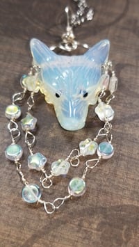 Image 4 of Opalite Carved Wolf Necklace