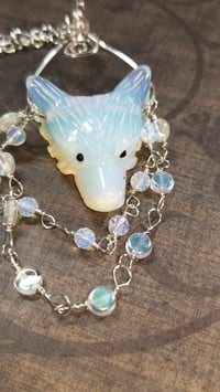 Image 5 of Opalite Carved Wolf Necklace