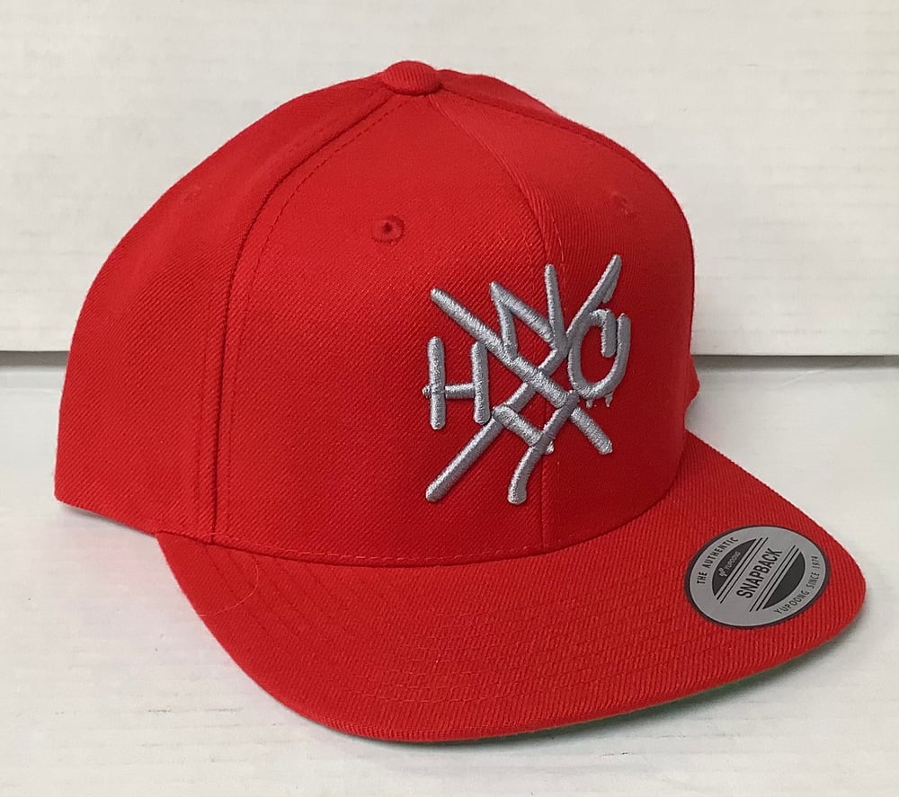 Image of ORIGINAL NYHC New York Hardcore Snapback Hat RED & SILVER