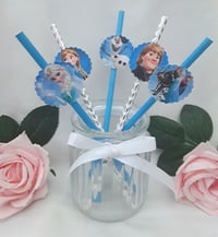 Image 2 of 5 Frozen Party Straws, Frozen Drinking Straws, Frozen Table Decor