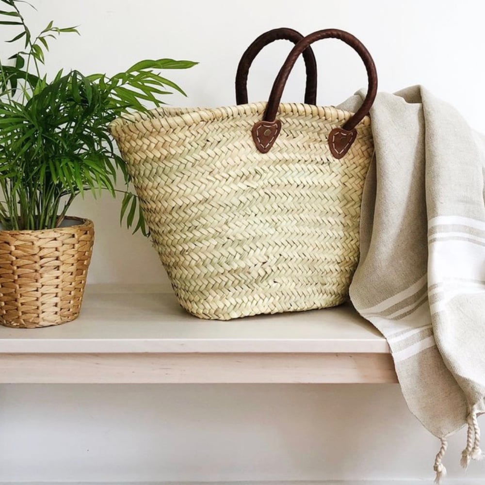Image of LEATHER HANDLED MARKET TOTE