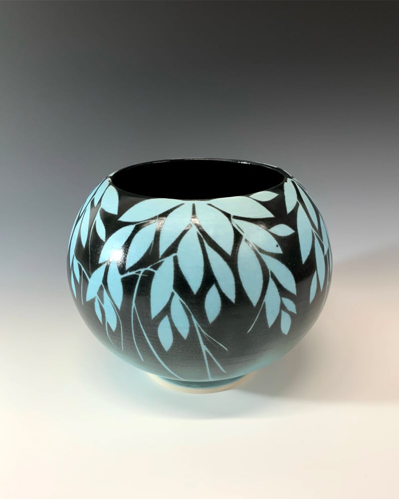 Image of Blue Leaves Jar