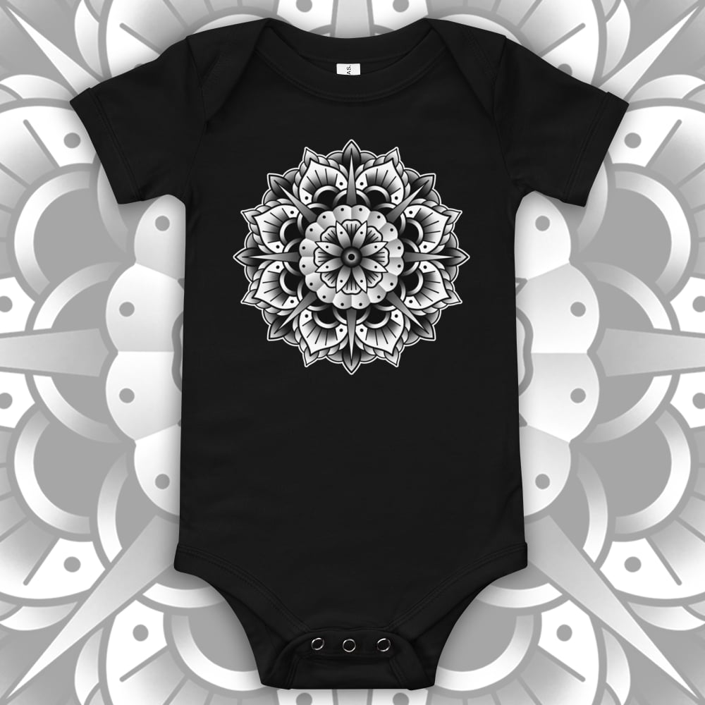 Image of MANDALA BABY GROW. 3-18 MONTHS