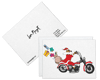 Fawn Great Dane Dressed as Santa on a Harley Davidson Holiday Greeting Card