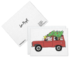 Christmas Great Dane Surfers in a Red Bronco Holiday Greeting Card