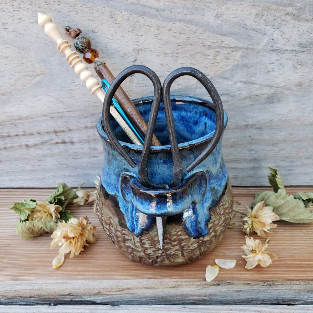 Image of Small Crafter's Catch-all & steel bonsai snips: Nestled in the Forest under Bluebird Skies #1 10/21