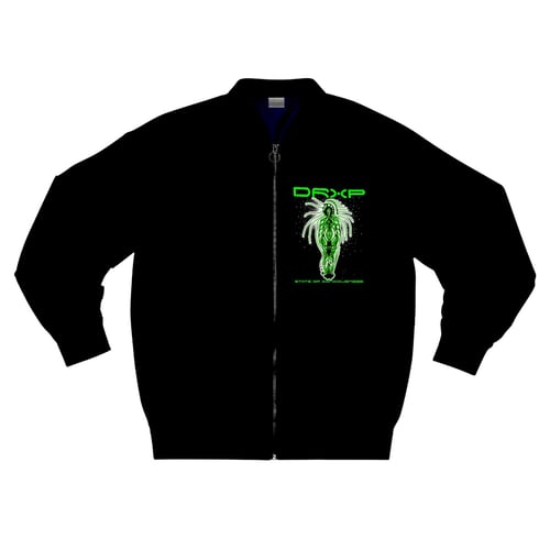 Image of SPIRIT OF CONSCIOUSNESS BOMBER JACKET GREEN BLACK