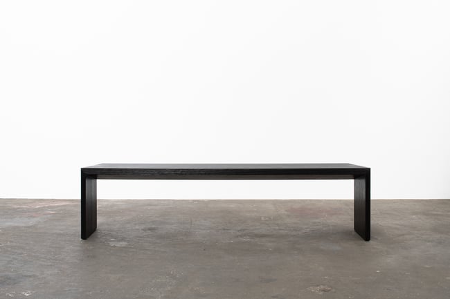 CLIPPED WING 1800MM BENCH IN TORCHED TASMANIAN OAK