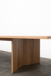 LUCIA DINING TABLE IN AMERICAN OAK AND BRASS