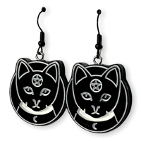 Image 3 of Halloweenie black cat earring punk