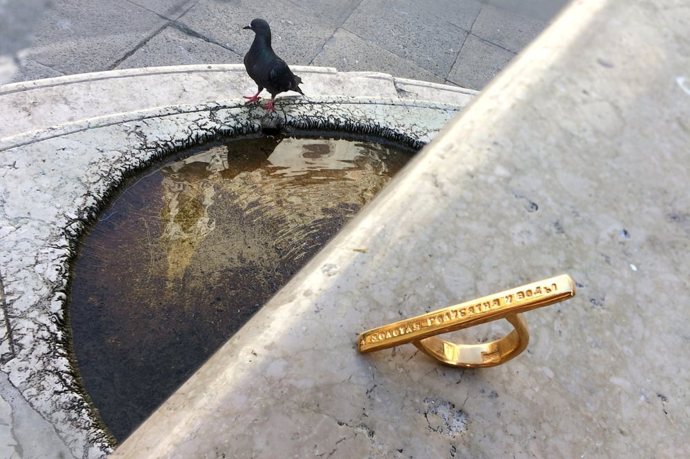 Image of "A golden dovecote.." plain gold plated silver ring · ЗОЛОТАЯ ГОЛУБЯТНЯ..  ·