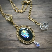 Image 2 of Antique Gold Crystal Skull Cameo Necklace  *ON SALE - WAS £17 NOW £15*