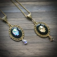Image 1 of Antique Gold Crystal Skull Cameo Necklace  *ON SALE - WAS £17 NOW £15*