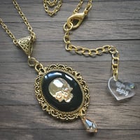 Image 3 of Antique Gold Crystal Skull Cameo Necklace  *ON SALE - WAS £17 NOW £15*