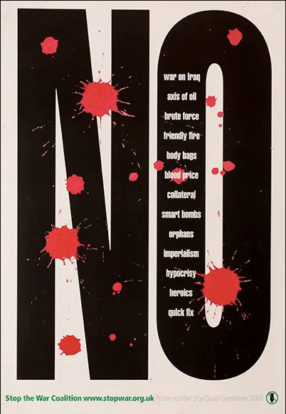 Image of David Gentleman design A2 'NO' Poster