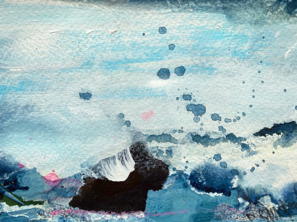 Image of 'Morning Rain' - Mixed Media Painting on Paper