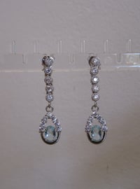 Image 4 of Kate Middleton Duchess of Cambridge Inspired Replikate Aqua Blue and Clear Crystal Teardrop Earrings