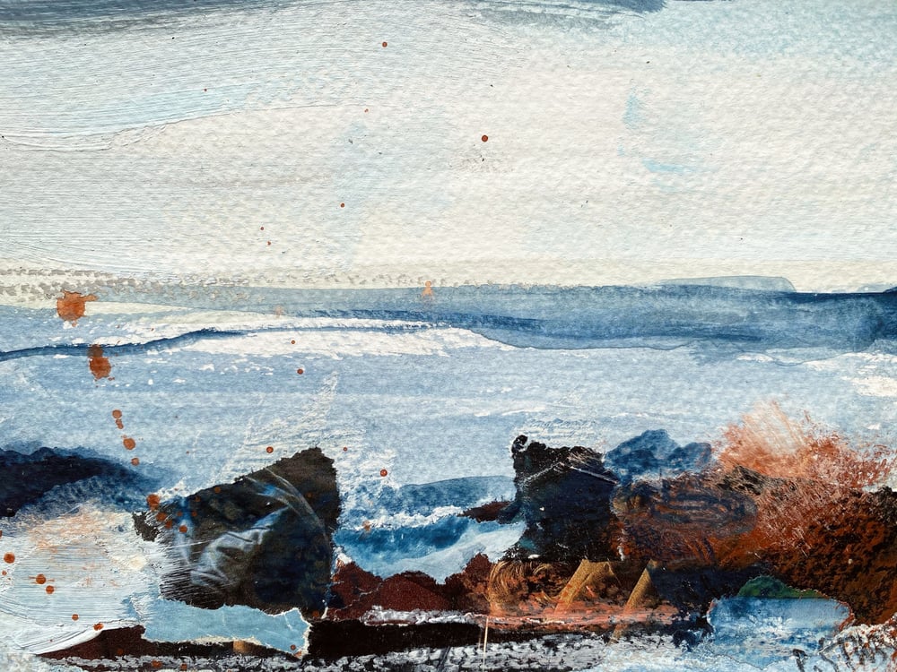 Image of 'Afternoon Rocks' - Mixed Media Painting on Paper