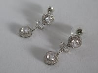 Image 4 of Kate Middleton Duchess of Cambridge Inspired Replikate Art Deco Sparkly Clear Crystal Drop Earrings 