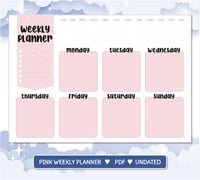 DIGITAL PRINTABLE PDF WEEKLY PLANNER PINK