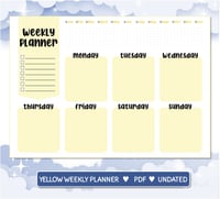 DIGITAL PRINTABLE PDF WEEKLY PLANNER YELLOW