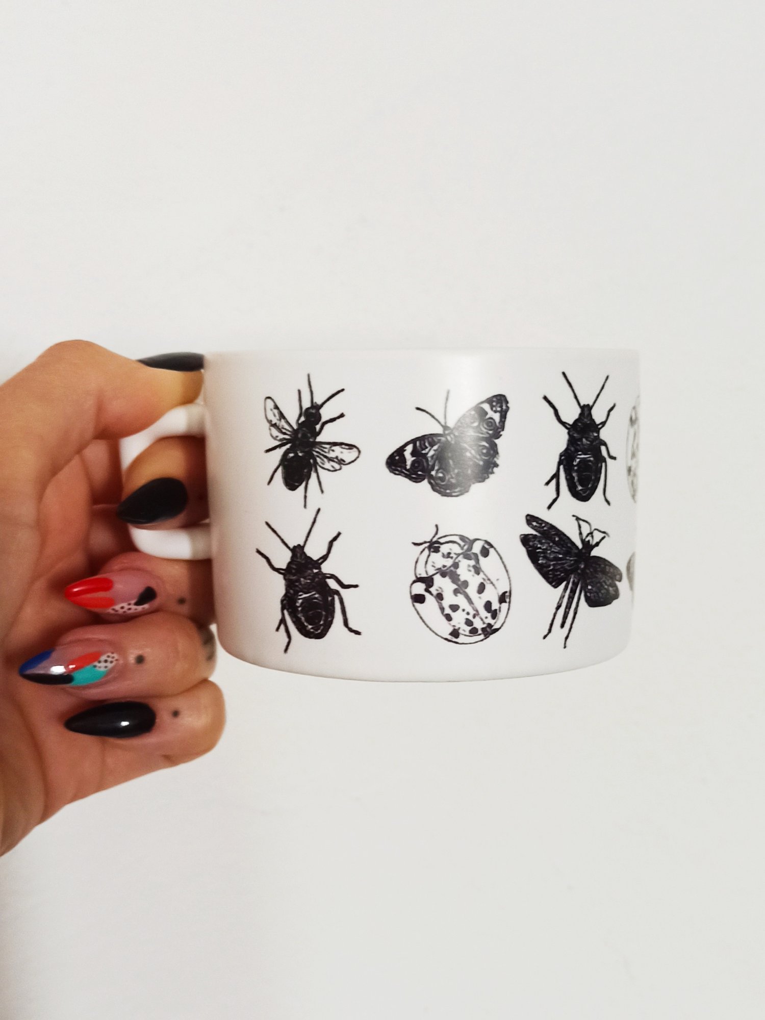 Image of Coffee Mug with Insect Pattern 