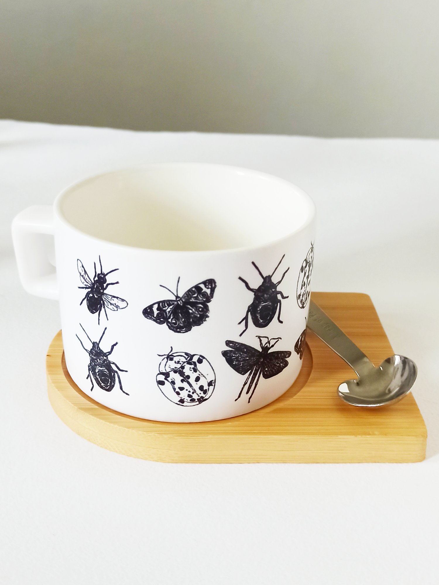 Image of Coffee Mug with Insect Pattern 