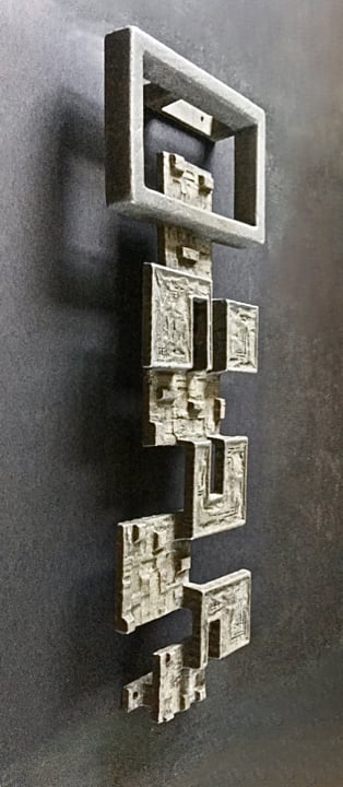 Image of Large Brutalist Aluminium Door Handle or Wall Decoration