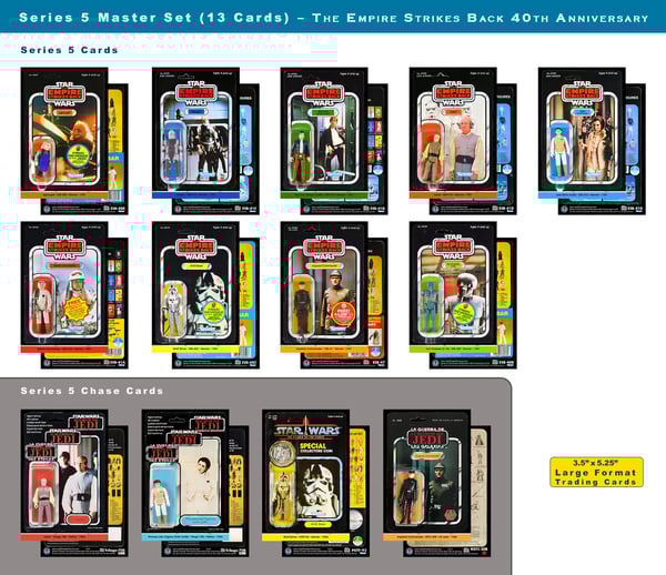 Image of Series 5 MASTER set Vintage Card Back Trading Cards (set of 13): The Empire Strikes Back 40th Annv.