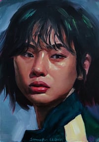 "Sae-byeok from Squid Game", oil painting 