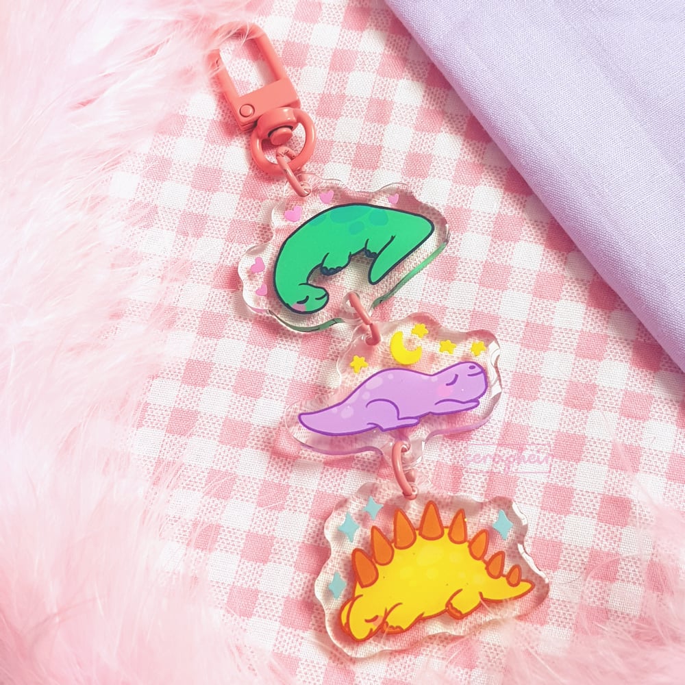 Image of Sleeping Dinos - Charm (3 tiered)