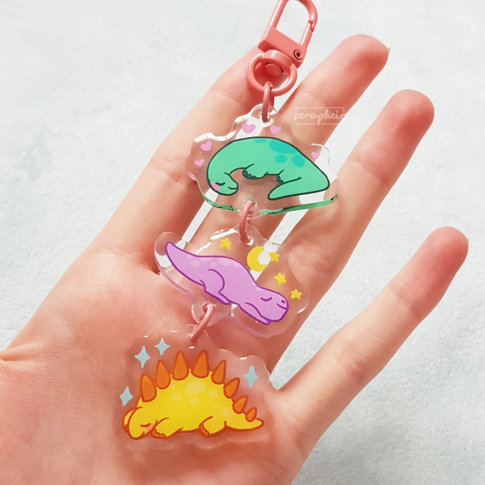 Image of Sleeping Dinos - Charm (3 tiered)