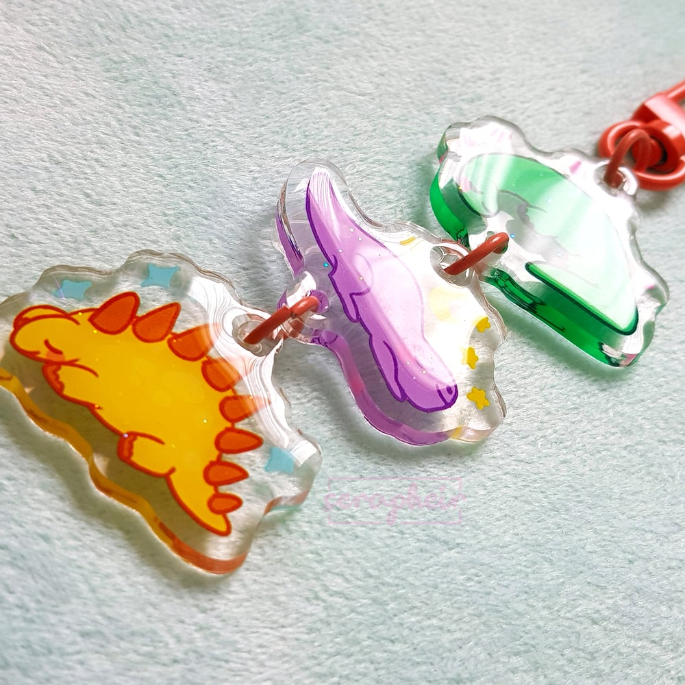 Image of Sleeping Dinos - Charm (3 tiered)