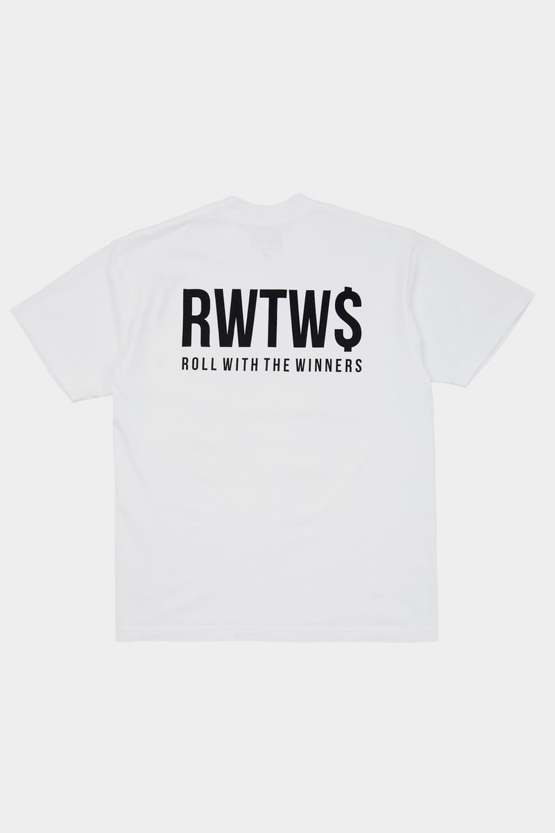 RWTW$ LOGO T-SHIRT (WHITE) ROLL WITH THE WINNER$
