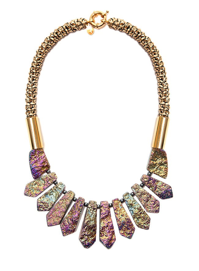 Image of "LUMINESCENCE" Gold Druzy Agate Stone Neckpiece - Limited Edition of two only.