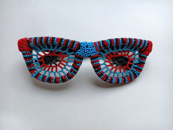 Image of ZuluGal Retro "funglasses" - red, blue & black