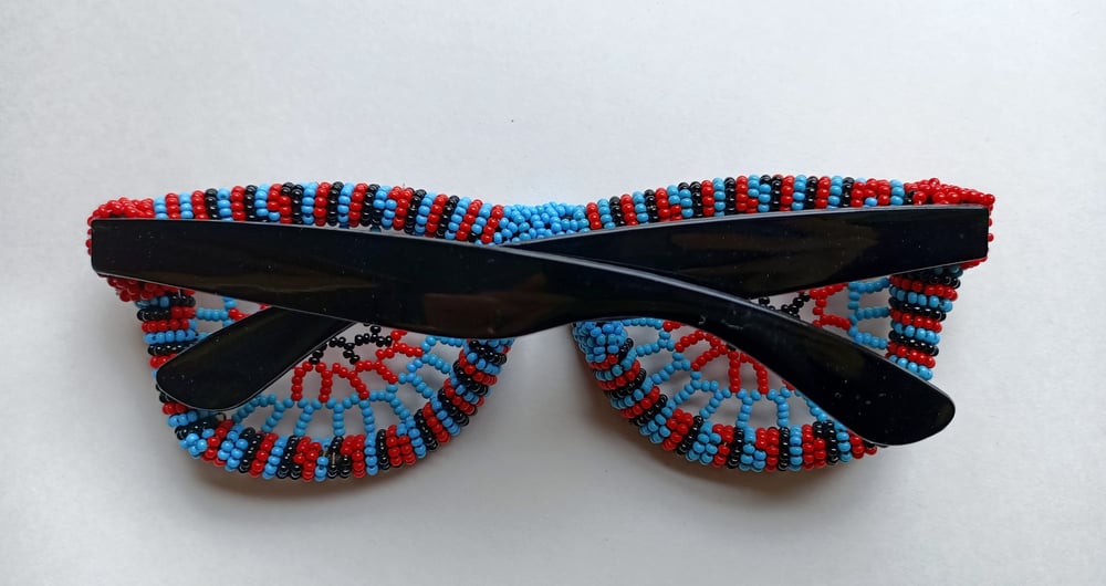 Image of ZuluGal Retro "funglasses" - red, blue & black