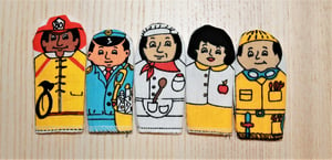 Image of CAREERS/PROFESSIONS - Set of 5 finger puppets 